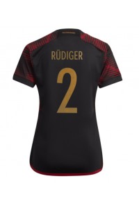 Tyskland Antonio Rudiger #2 Fotballdrakt Borte Klær Dame VM 2022 Korte ermer